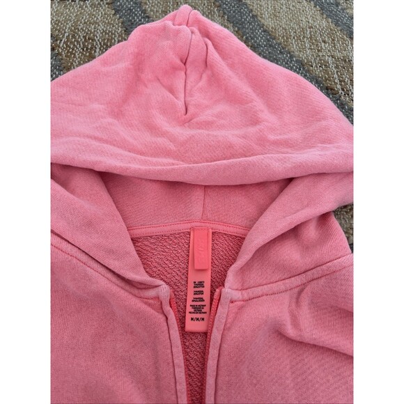 SKIMS M MODAL FRENCH TERRY CLASSIC ZIP UP HOODIE | CORAL - CORAL / M x 1 - Picture 5 of 8